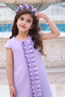 فستان العيد بنفسجي + طوق