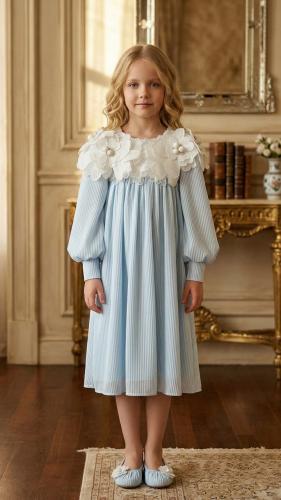 فستان ازرق ورد