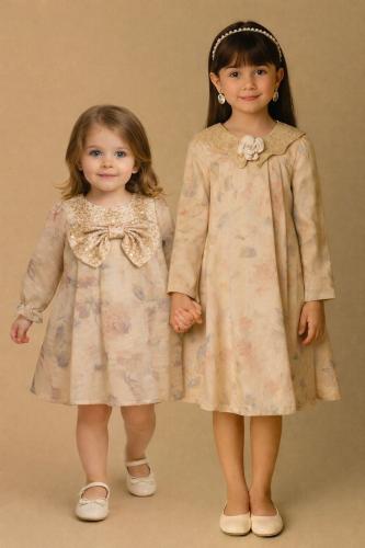 فستان بني ترتر صغار