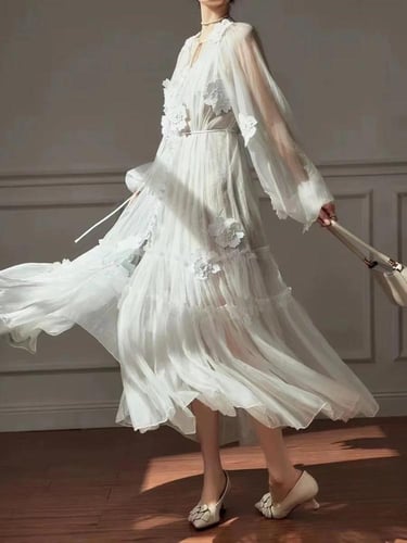 Sheer Dress with Flowers