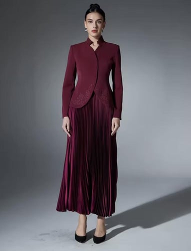 Burgundy suit