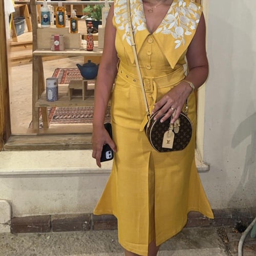 Embroidered Collar Dress