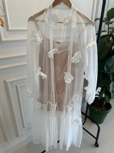 Sheer Dress with Flowers