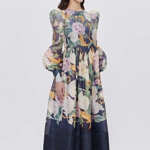 Puffy Dress with Flowers