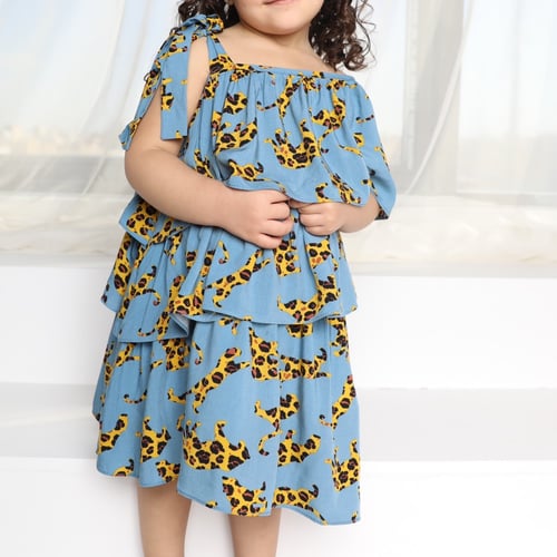 Tie shoulder Layered Dress