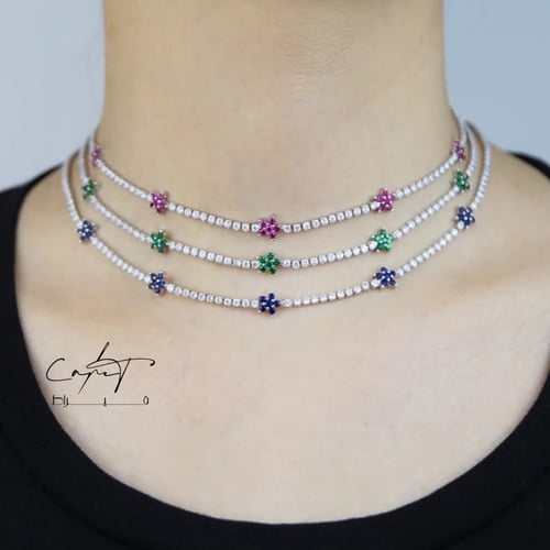 سلسال تنس مزين بالزيركون