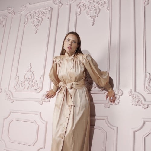 Buttoned High-end Dress