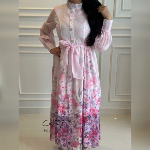 Organza Dress with Flowerd