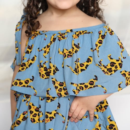 Tie shoulder Layered Dress