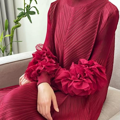 Ruffled Sleeved Dress