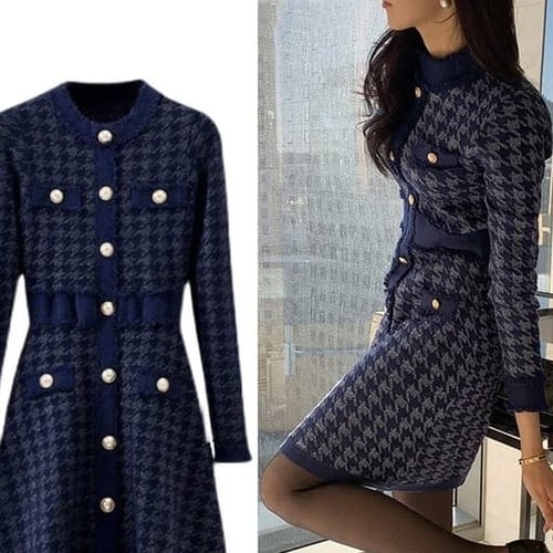 Knitted Dress with Buttons