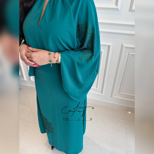 Green Dress with Rhinestone