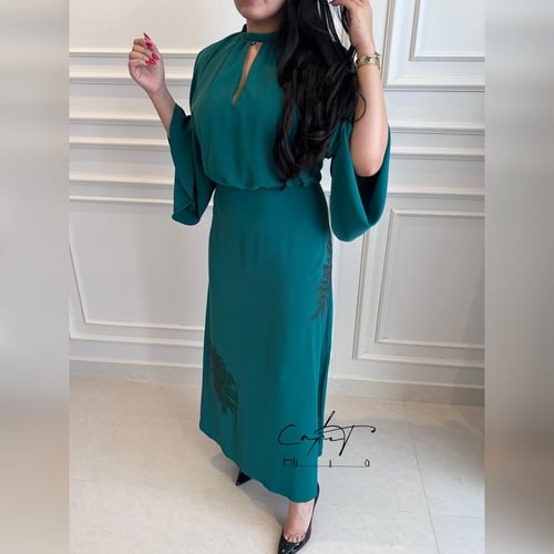 Green Dress with Rhinestone
