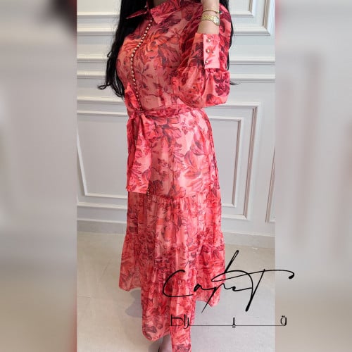 Buttoned Orange Dress