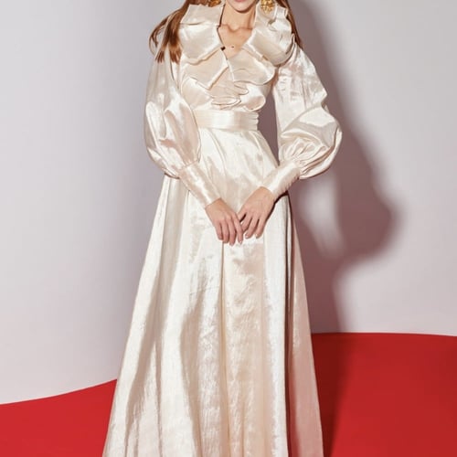 Cream Taffeta Gown