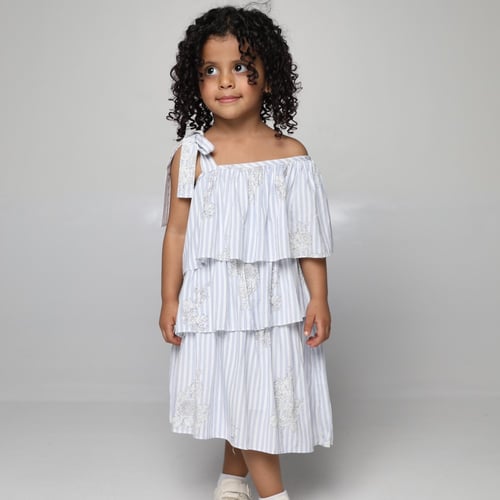 Tie shoulder Layered Dress