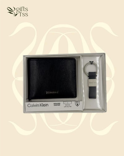 محفظة وميدالية من كالفن كلاين || جلد طبيعي وتصميم...
