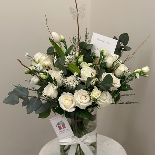 فازة ورد ابيض|| White rose vase