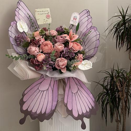 باقة ورد صناعي || بتصميم فراشة مبتكر