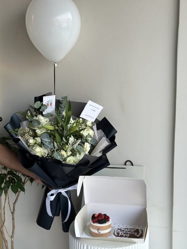 كيكة جاناش || بوكية ورد ابيض