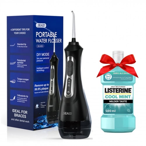 خيط الأسنان المائي من سياغو + هدية غسول فم ليسترين...