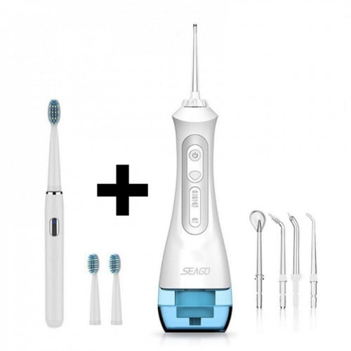 مجموعة العناية بالأسنان خيط مائي وفرشاة كهربائية