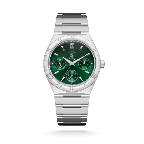 ساعة رجالية بولو ستيل بلون فضي