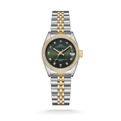 ساعة نسائية بتصميم رولكس ب الكرستال