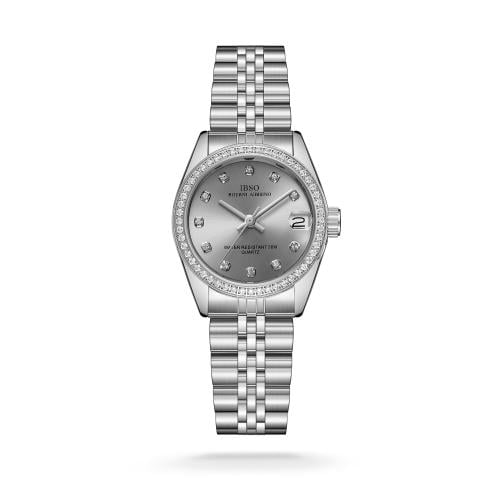 ساعة نسائية بتصميم رولكس ب الكرستال