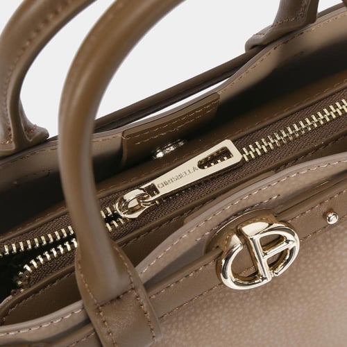 شنطة نسائية صغيرة مع محفظة باللون البيج