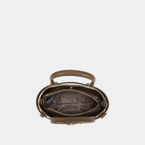 شنطة نسائية صغيرة مع محفظة باللون البيج