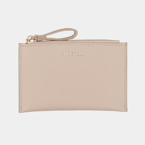 محفظة نسائية بلون بيج
