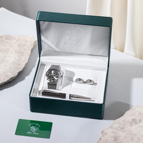 طقم رجالي بولو ستيل فضي