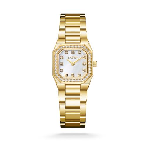 ساعة نسائية كارمن كلاين ستيل ذهبي