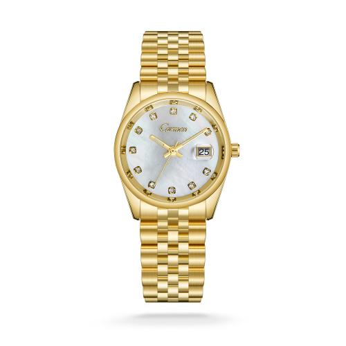 ساعة نسائية كارمن كلاين بلون ذهبي