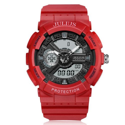 ساعة رجالية رياضية جوليوس ربر بلون احمر