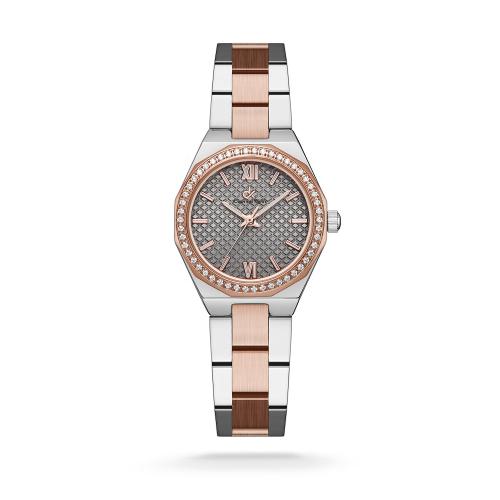 ساعة نسائية كارمن كلاين بايطار فصوص ذهبي وروزقولد