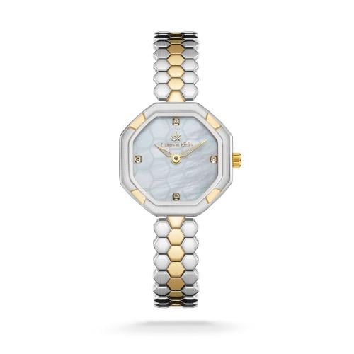 ساعة كارمن كلاين نسائية 15581 مكس ذهبي وفضي