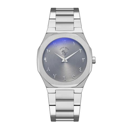 ساعة رجالية بولو تيم 1005 بمينا رمادي