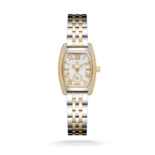 ساعة نسائية كارمن كلاين ستيل فضي و ذهبي