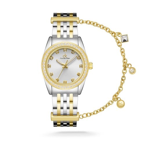 ساعة نسائية ستيل بلون الفضي والذهبي15300SF21