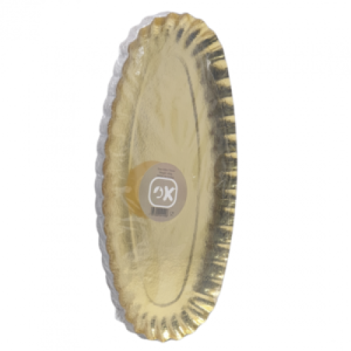 صحن ورق بيضاوي ذهبي