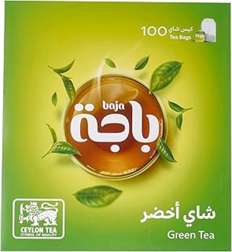 اكياس شاي اخضر من باجة، 100 كيس، - عبوة من قطعة وا...