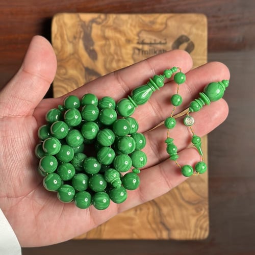 مسباح بكلايت قديم اخضر بتعريق تمليكة