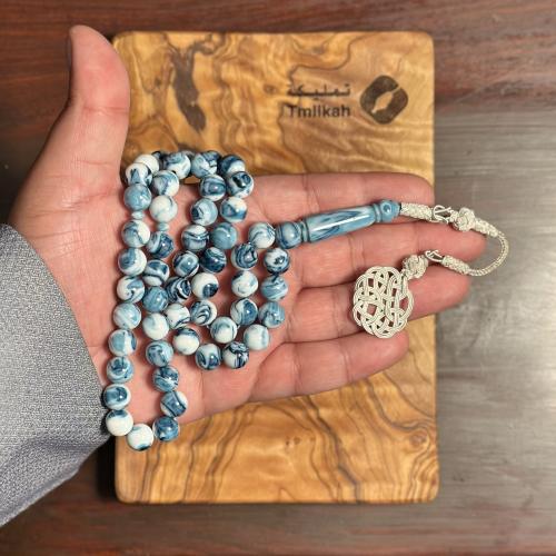 مسباح بكلايت ازرق رخامي