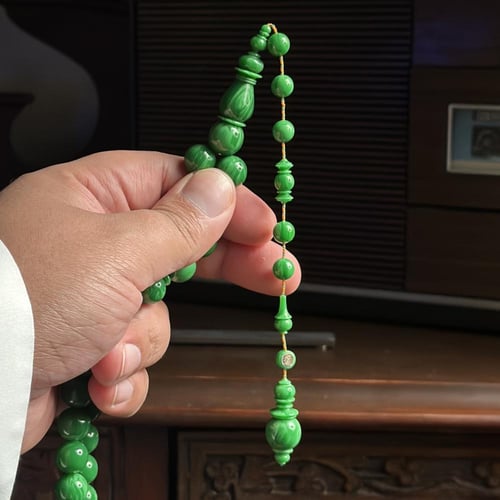 مسباح بكلايت قديم اخضر بتعريق تمليكة