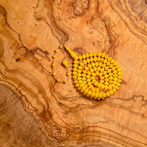 مسباح بكلايت قديم من بايب اصفر تعريق ابيض