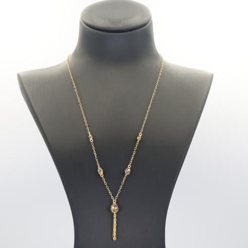 سبحة ذهب بكرات الذهب مع لون الميناء الازرق و الابي...