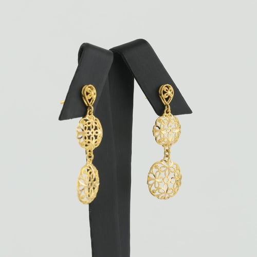 حلق ذهب نقش ازهار - عيار 21