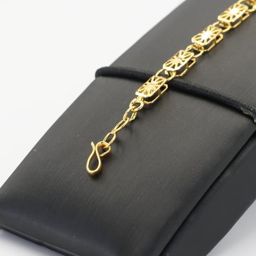 اسوارة ذهب مستطيلات تكسر النور - عيار 21